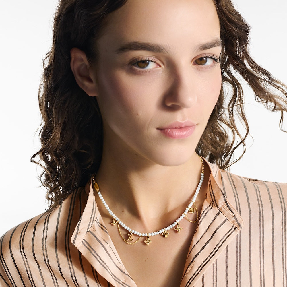 Double-layer pearl pendant bracelet and necklace