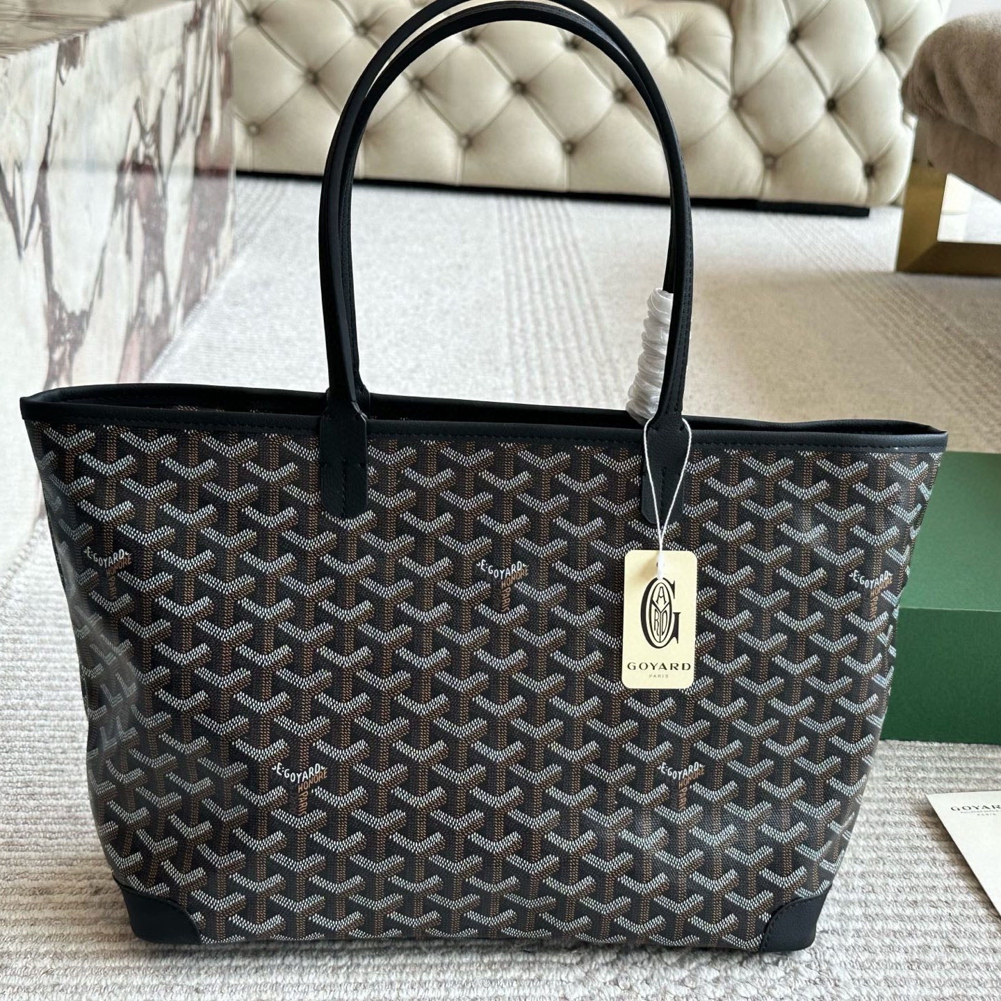 Leather zipper shopping bag