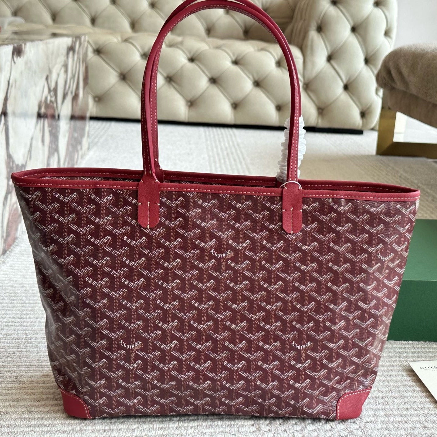 Leather zipper shopping bag