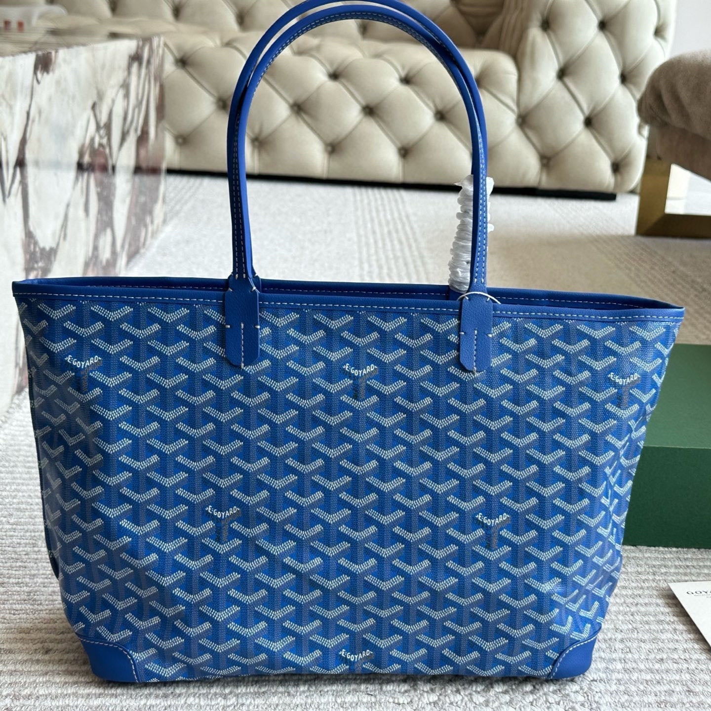 Leather zipper shopping bag