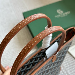 Leather zipper shopping bag