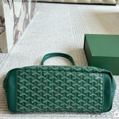 Leather zipper shopping bag
