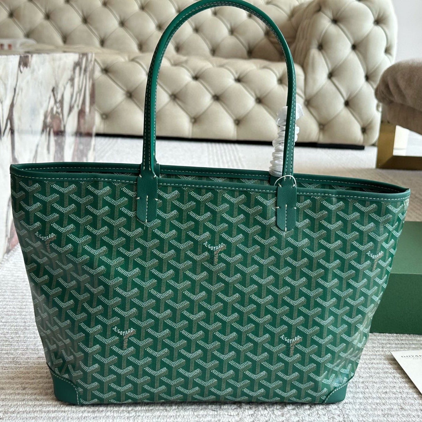 Leather zipper shopping bag
