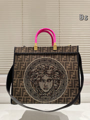Vintage Embroidery Diamond Shopping Bag
