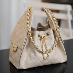 2 Sizes Hobo Drawstring Pocket Bucket Bag