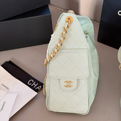 2 Sizes Hobo Drawstring Pocket Bucket Bag