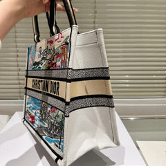 New Holiday Embroidered Book Tote