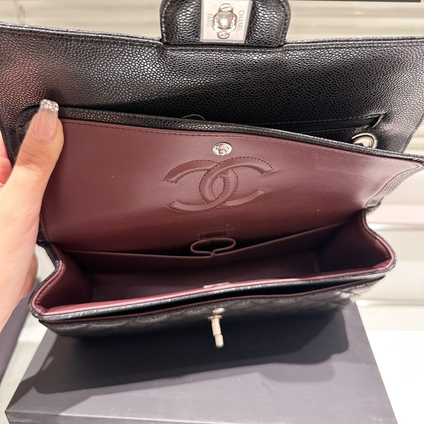 Classic Women's Silver Buckle Handbag