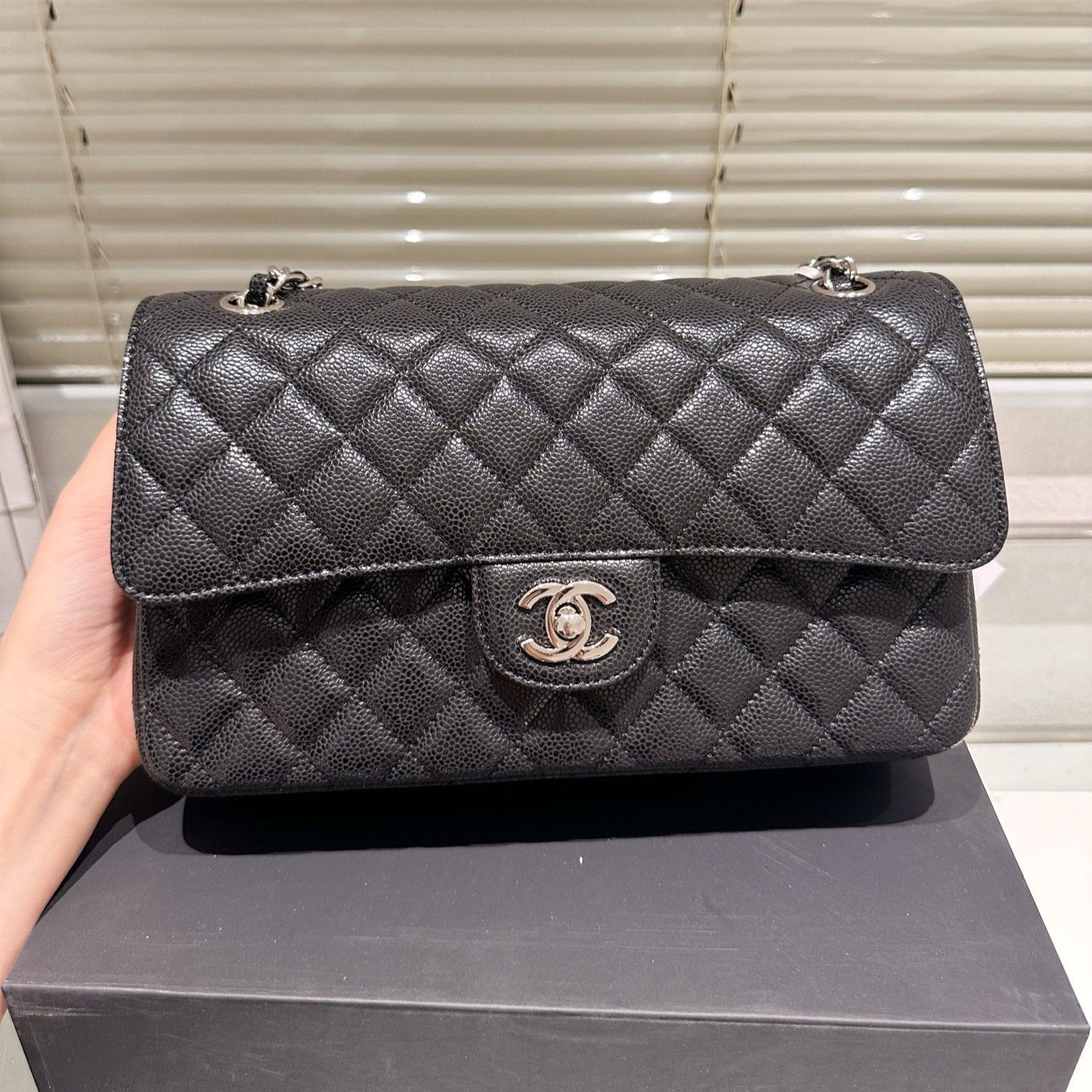 Classic Women's Silver Buckle Handbag