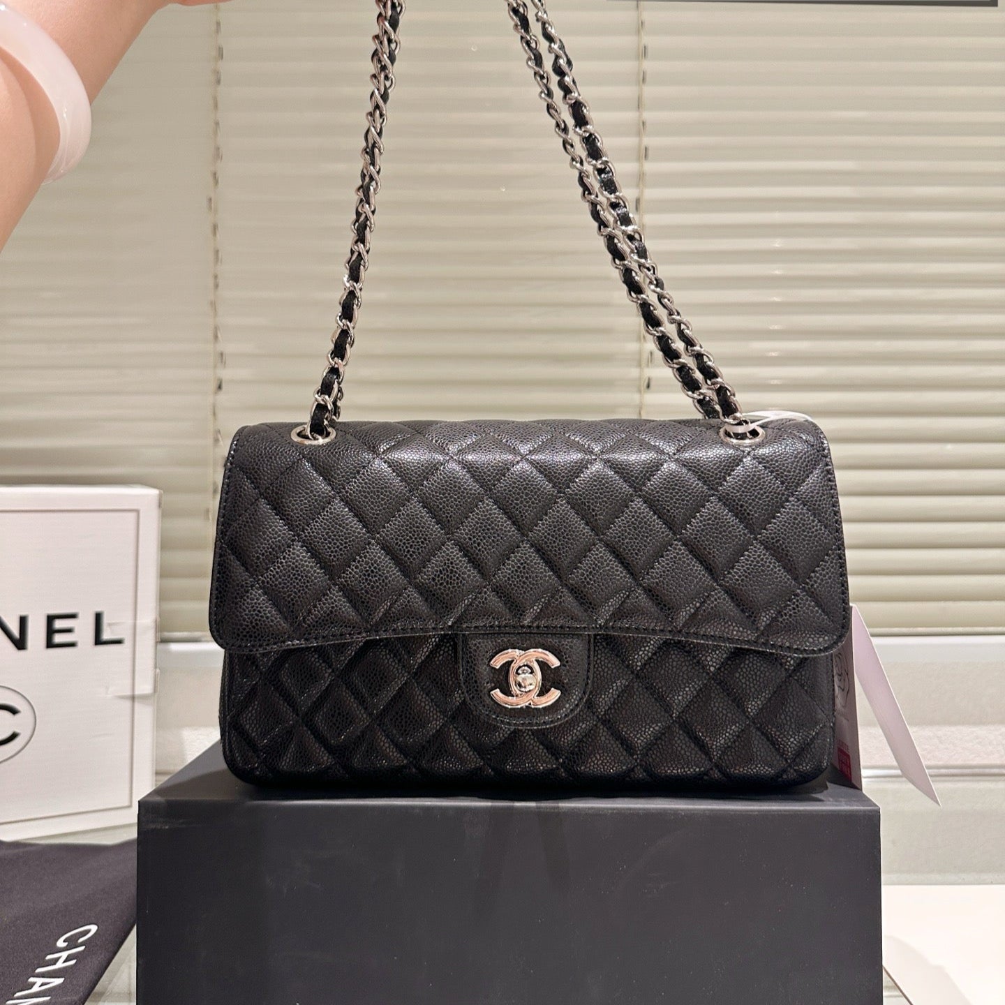 Classic Women's Silver Buckle Handbag