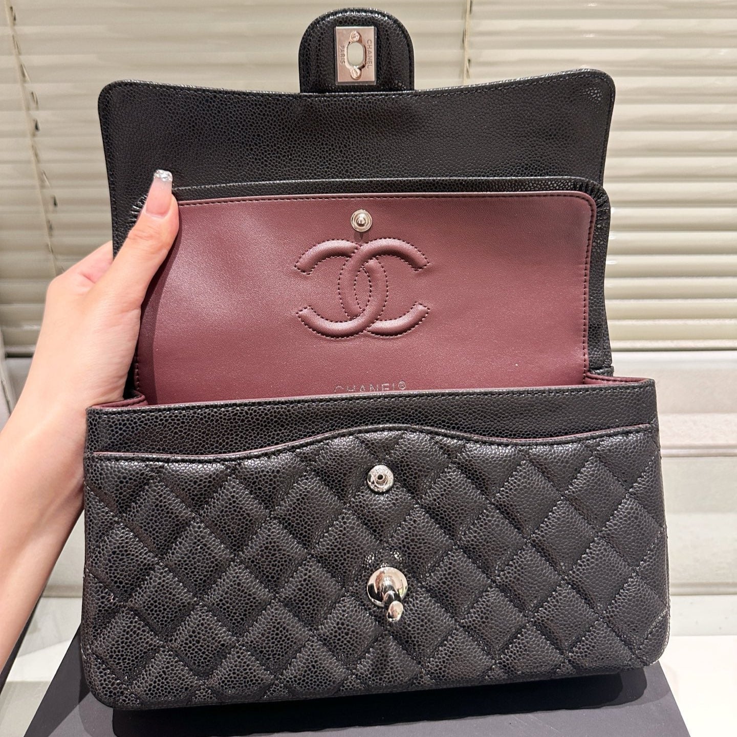 Classic Women's Silver Buckle Handbag