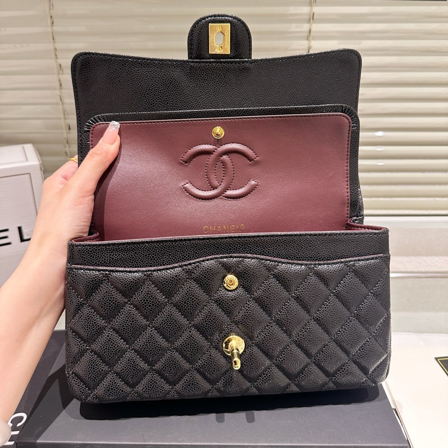 Classic Women's Gold Buckle Handbag