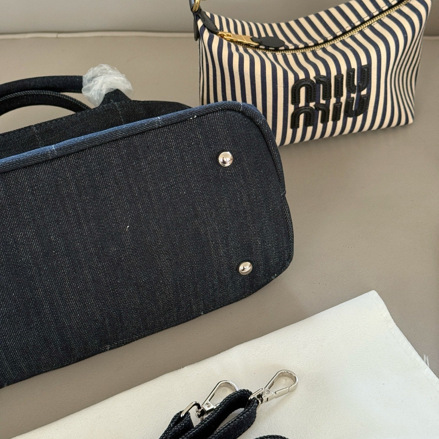 Denim Fabric Tote Handbag