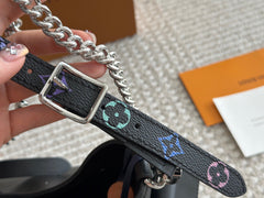 Black Leather Chain Handbag