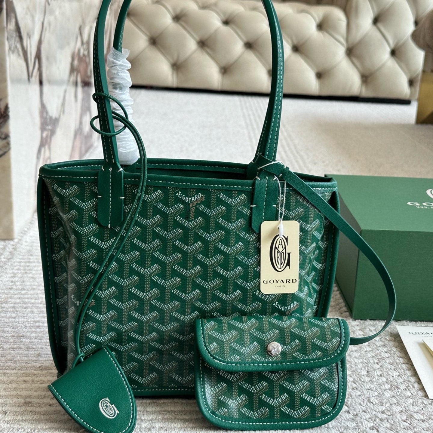 Leather mini shopping bag