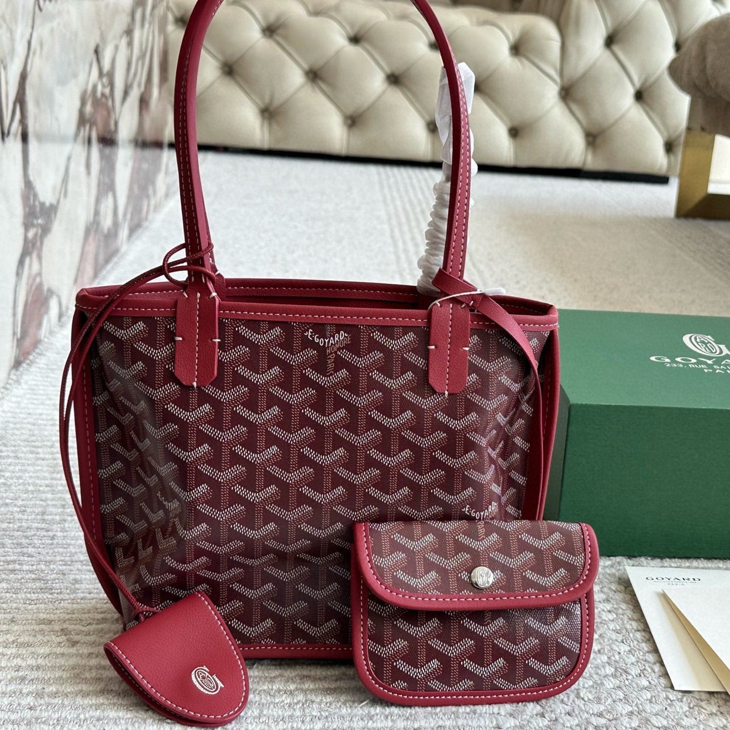 Leather mini shopping bag