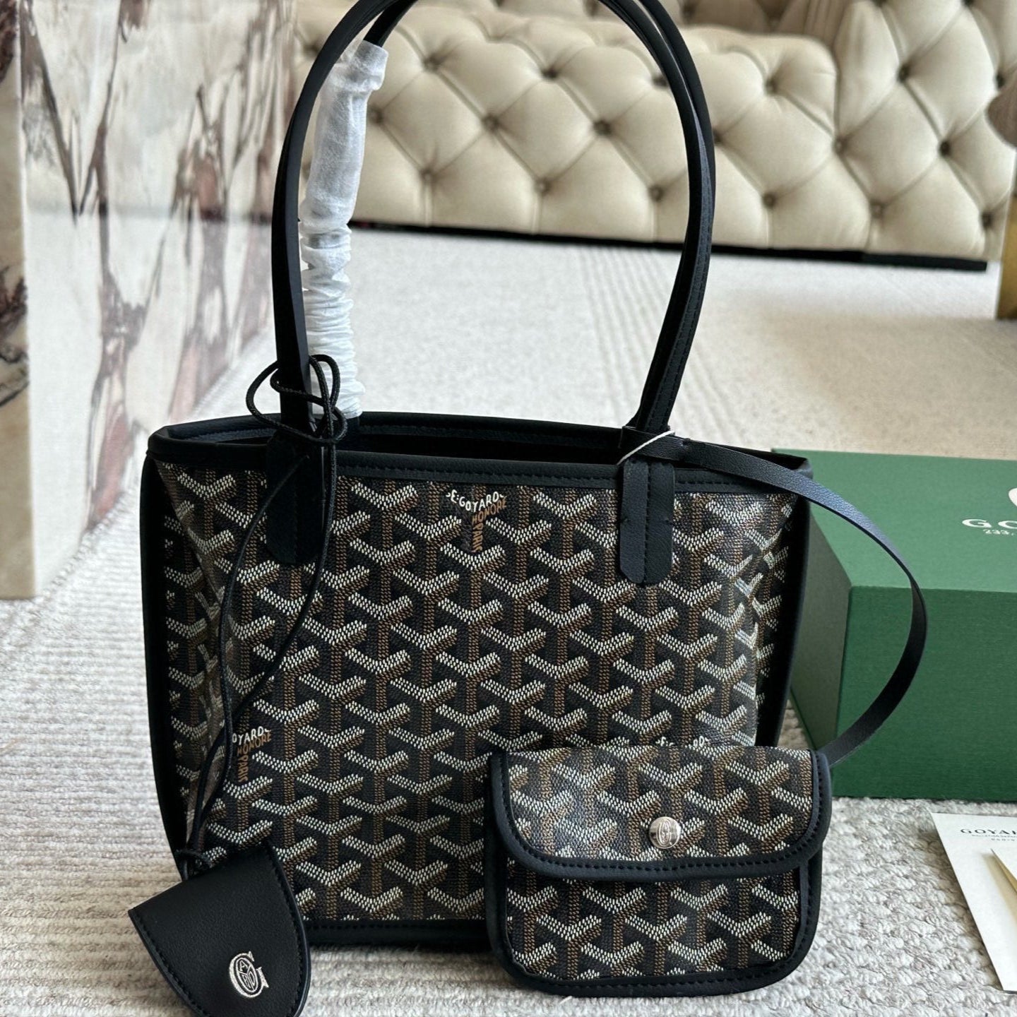 Leather mini shopping bag