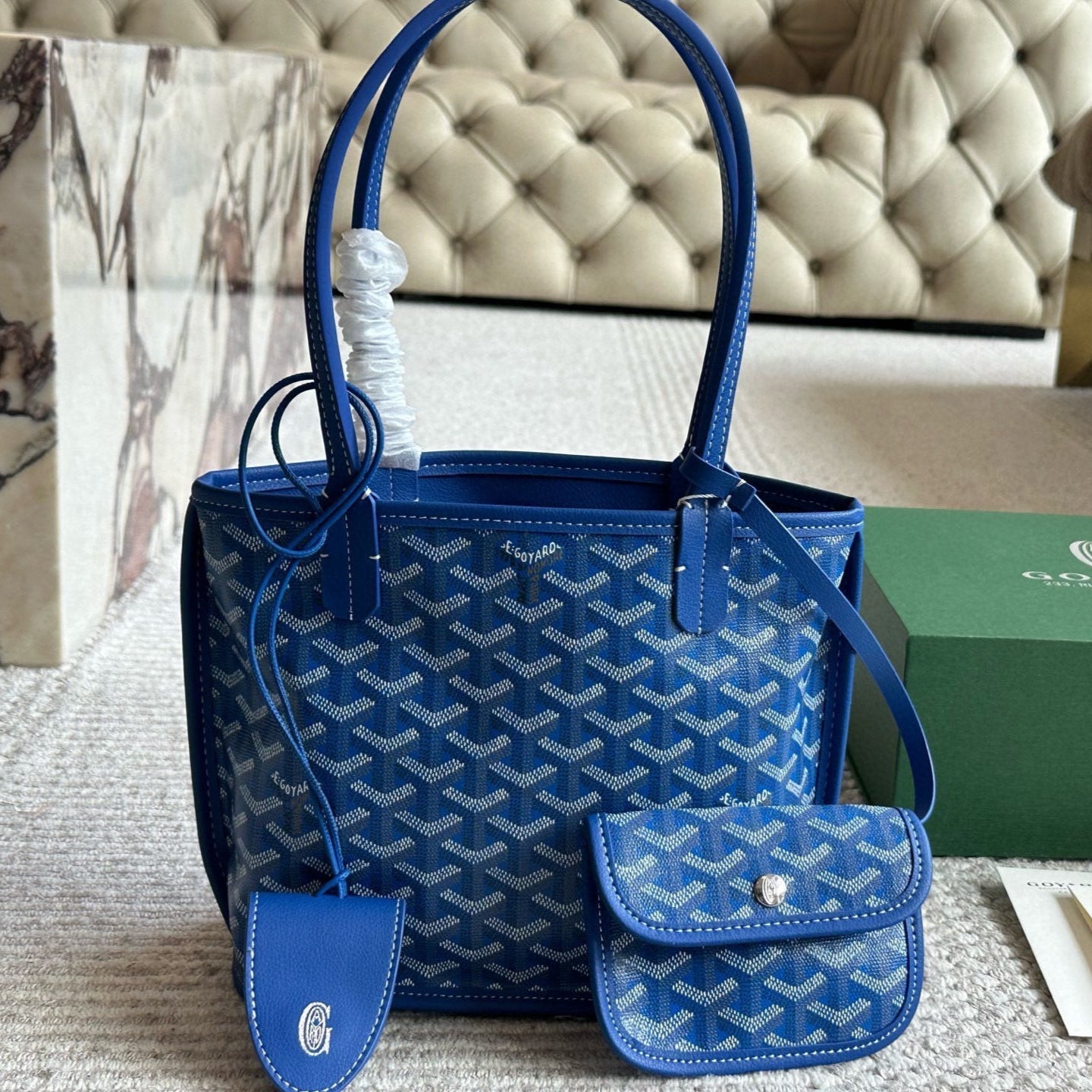 Leather mini shopping bag