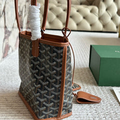 Leather mini shopping bag