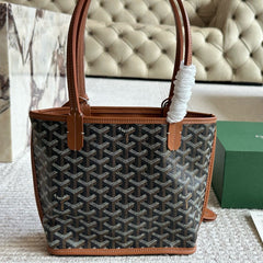 Leather mini shopping bag