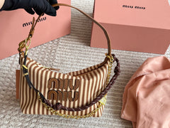 Striped canvas box bag