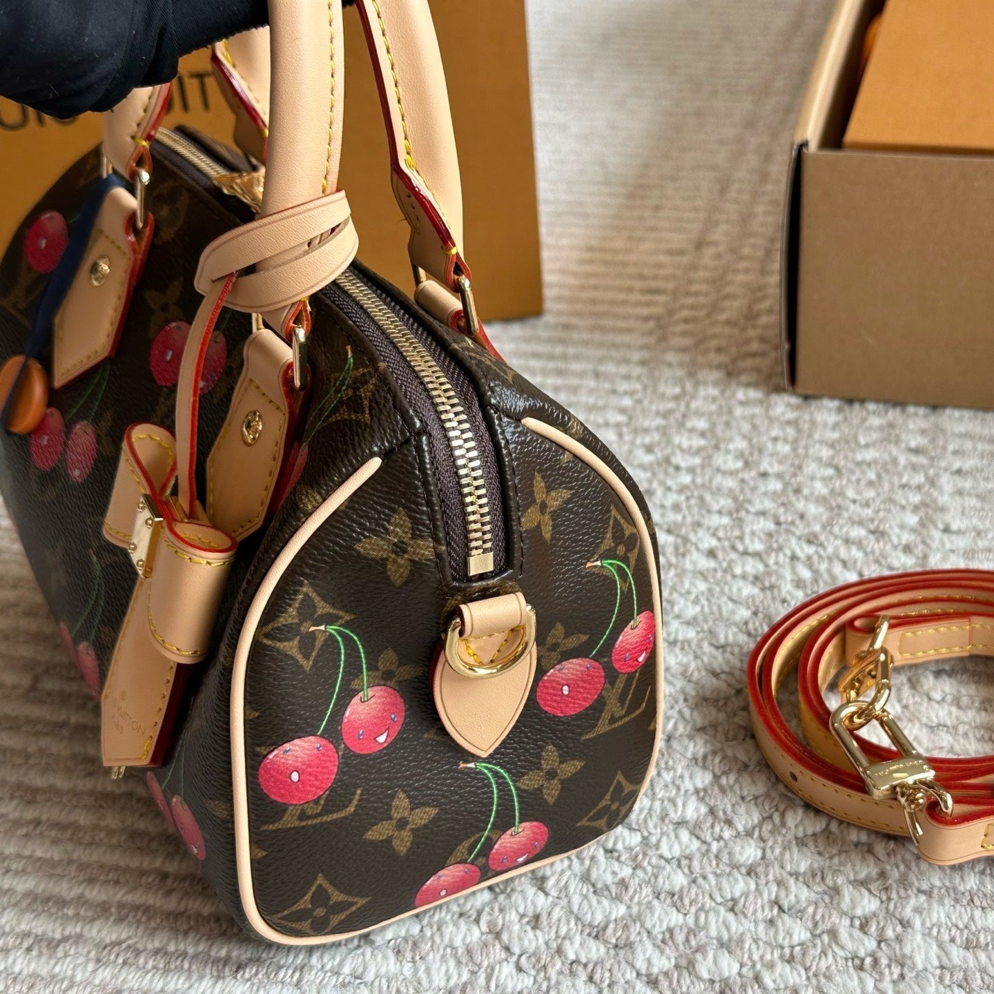 Cherry Print Pillow Bag