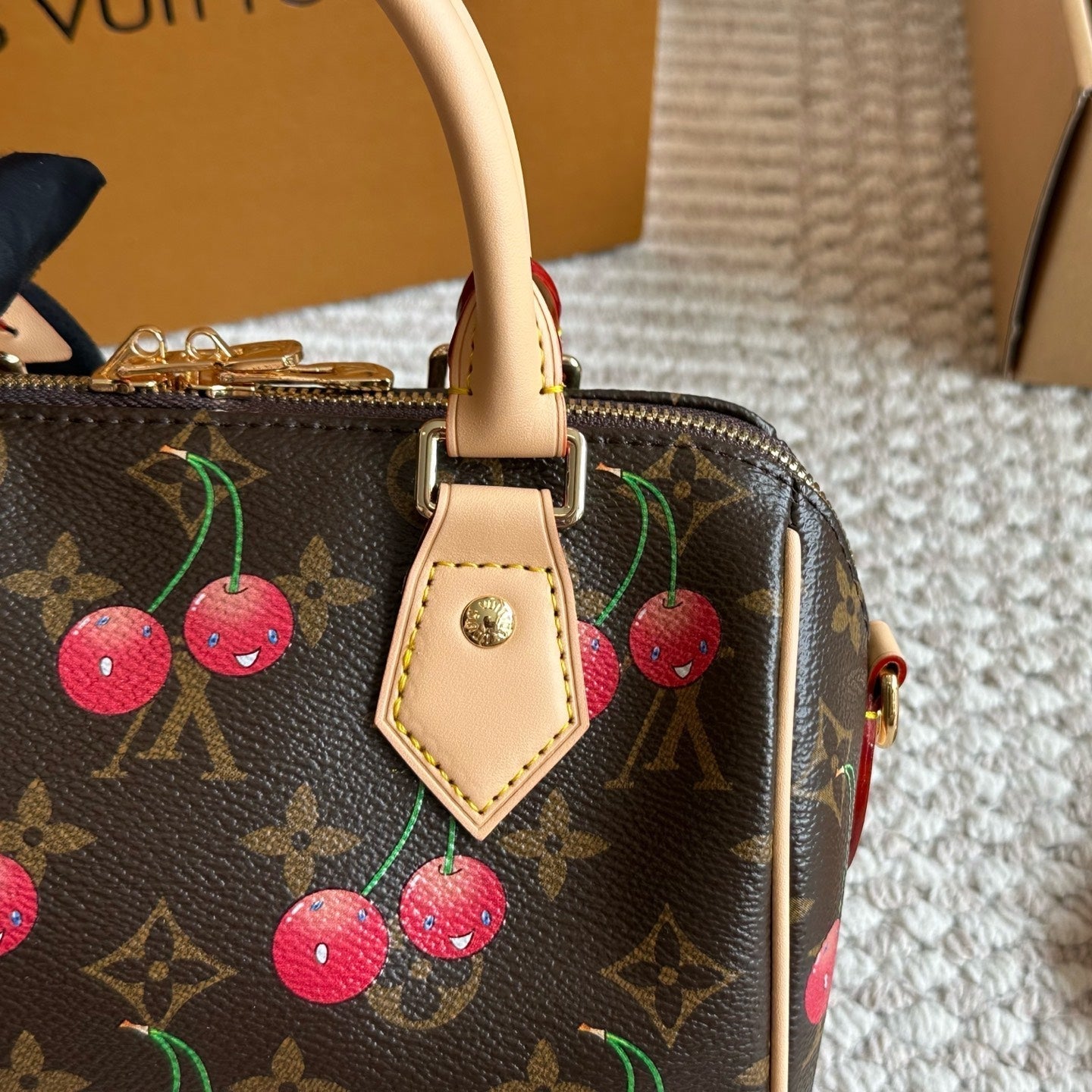 Cherry Print Pillow Bag