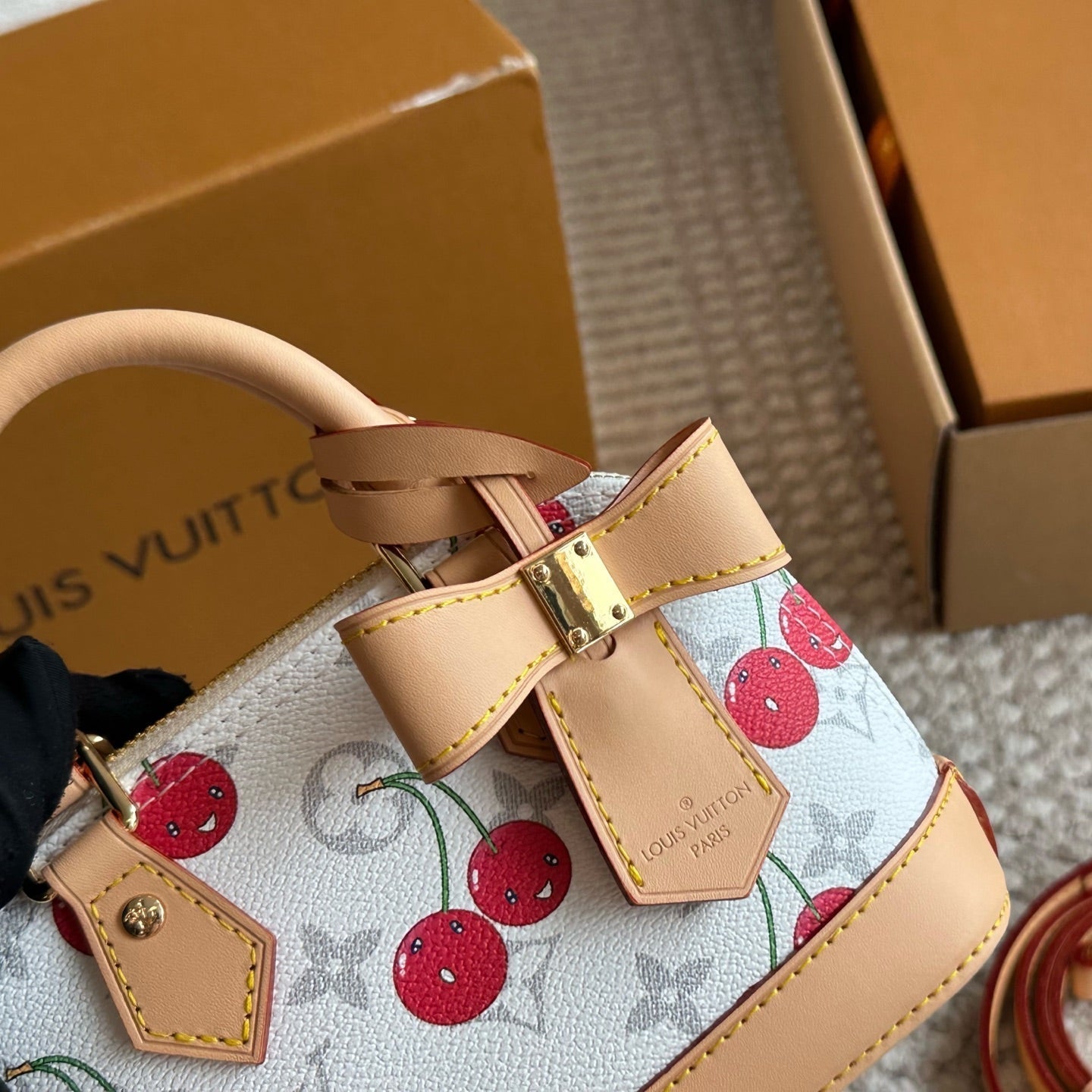 Cute Cherry Embossed Shell Bag