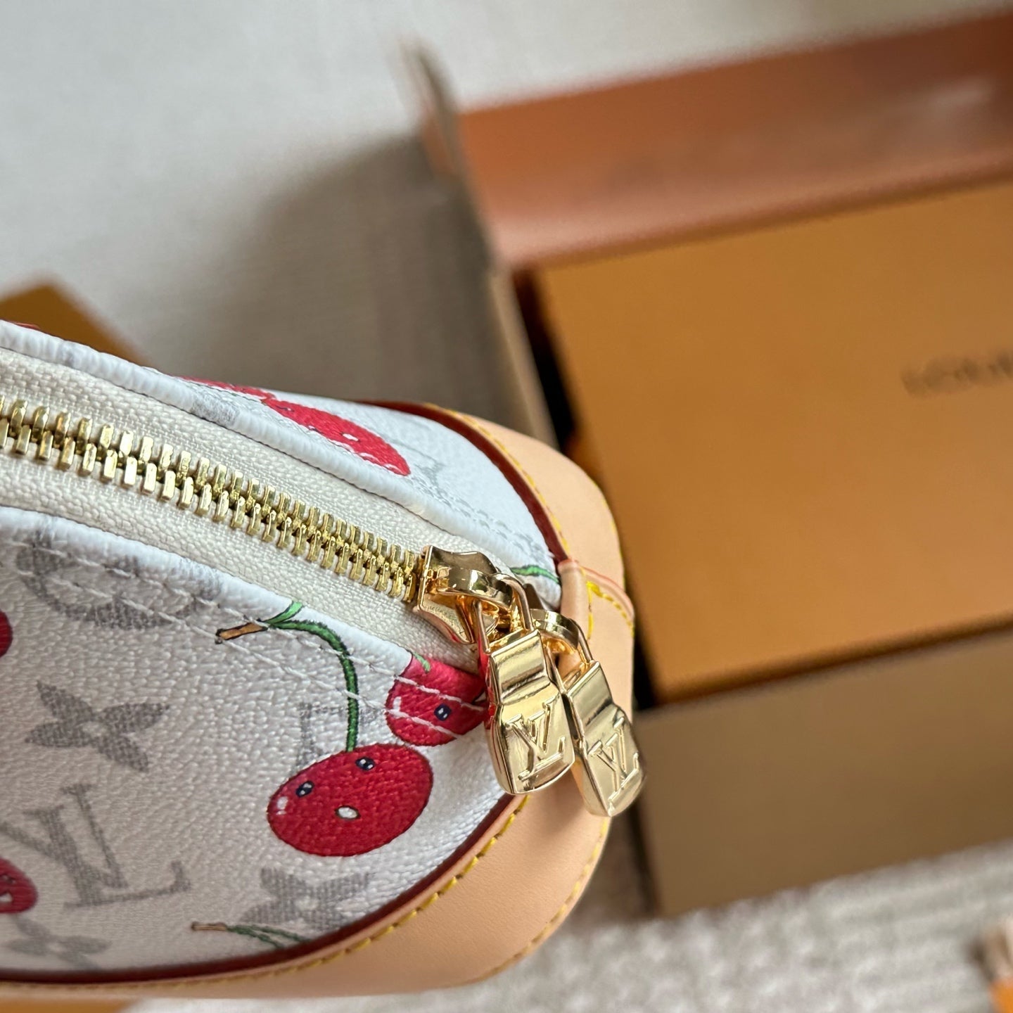 Cute Cherry Embossed Shell Bag