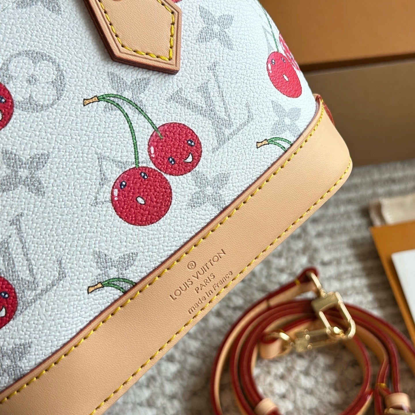Cute Cherry Embossed Shell Bag