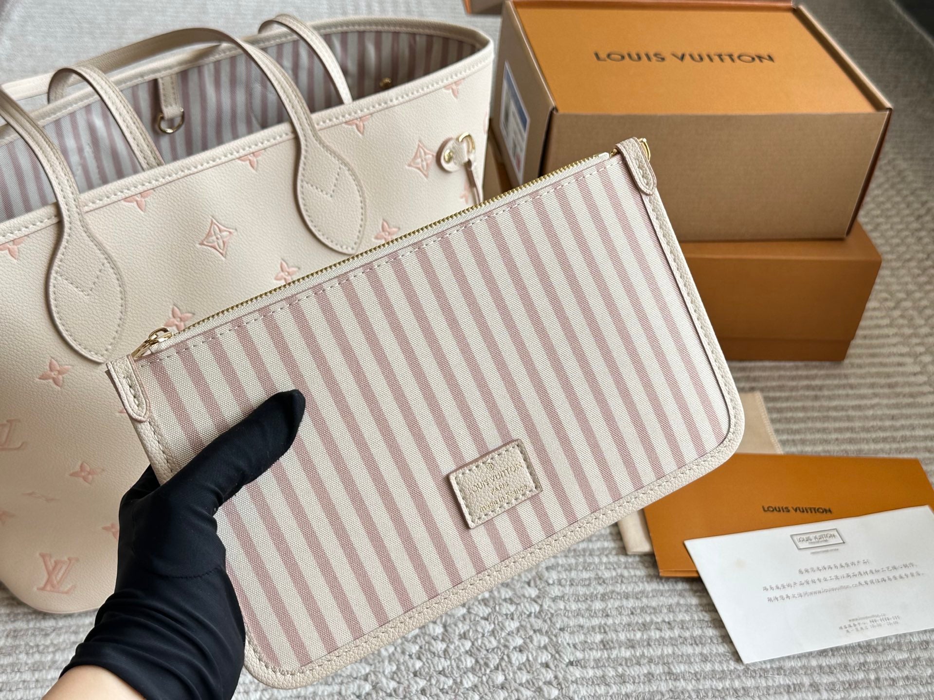 Embossed leather white tote bag