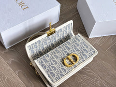 Light blue printed shoulder chain bag