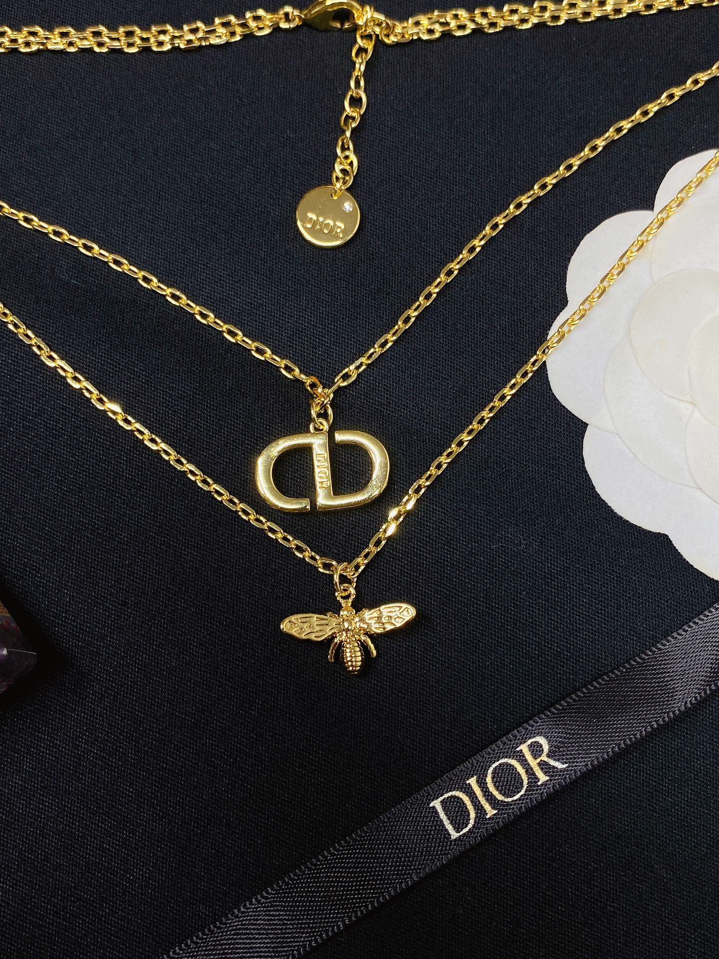 Bee crystal necklace