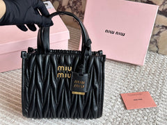 Cute small leather tote bag