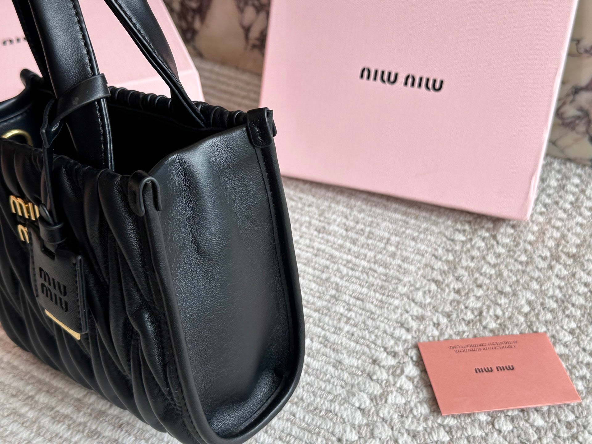 Cute small leather tote bag
