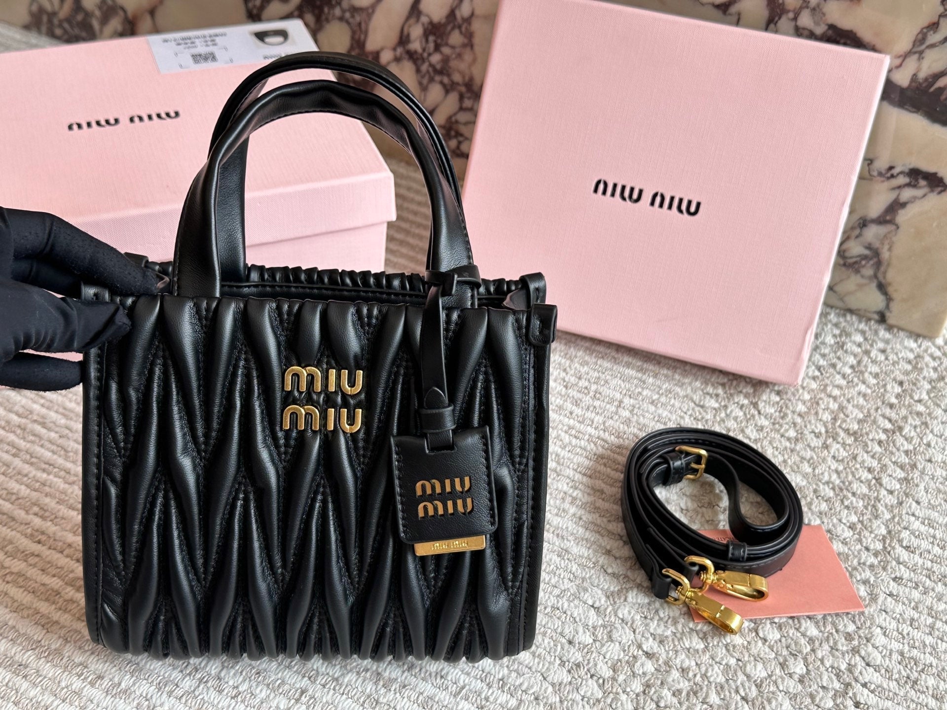 Cute small leather tote bag