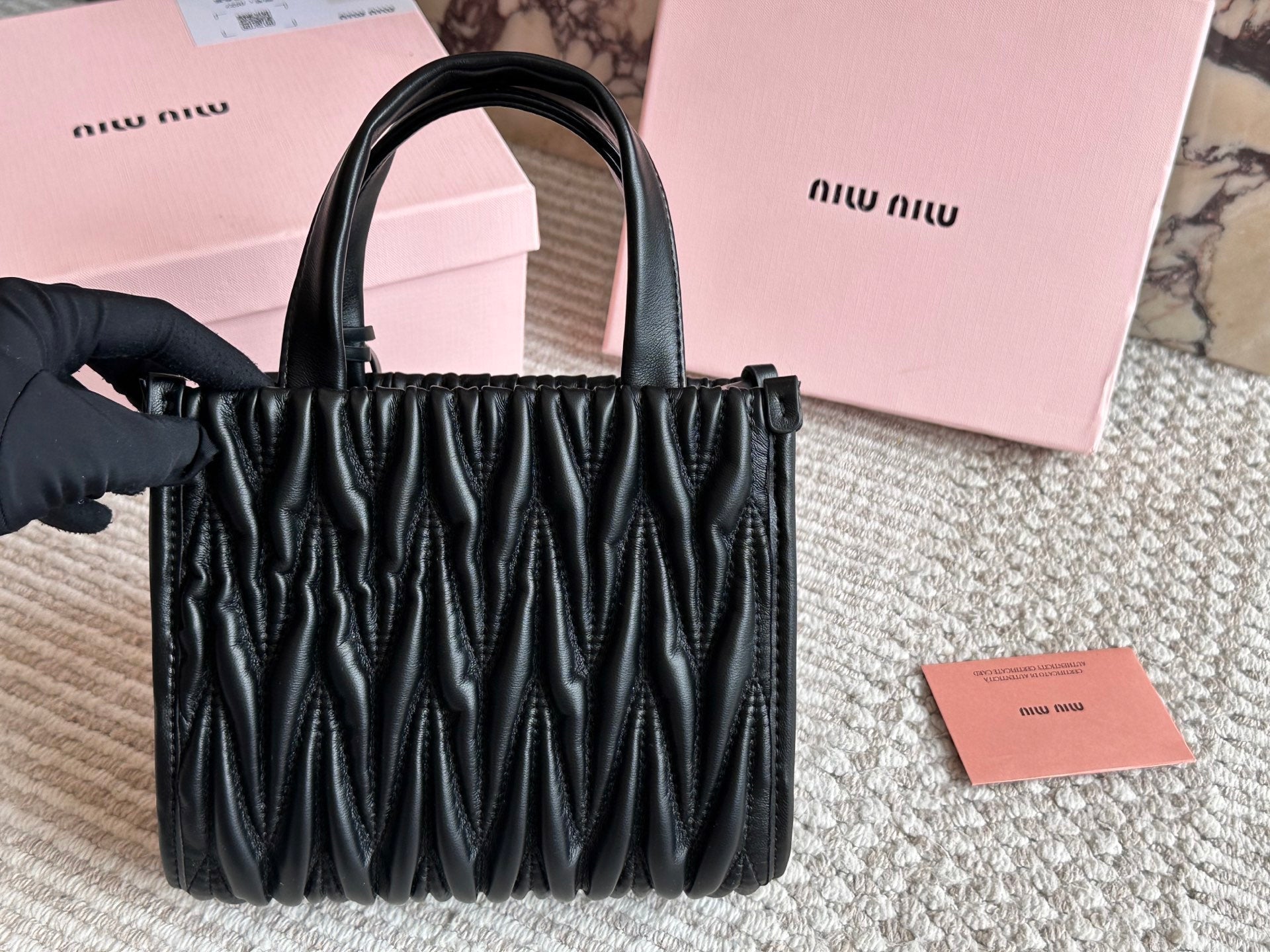 Cute small leather tote bag