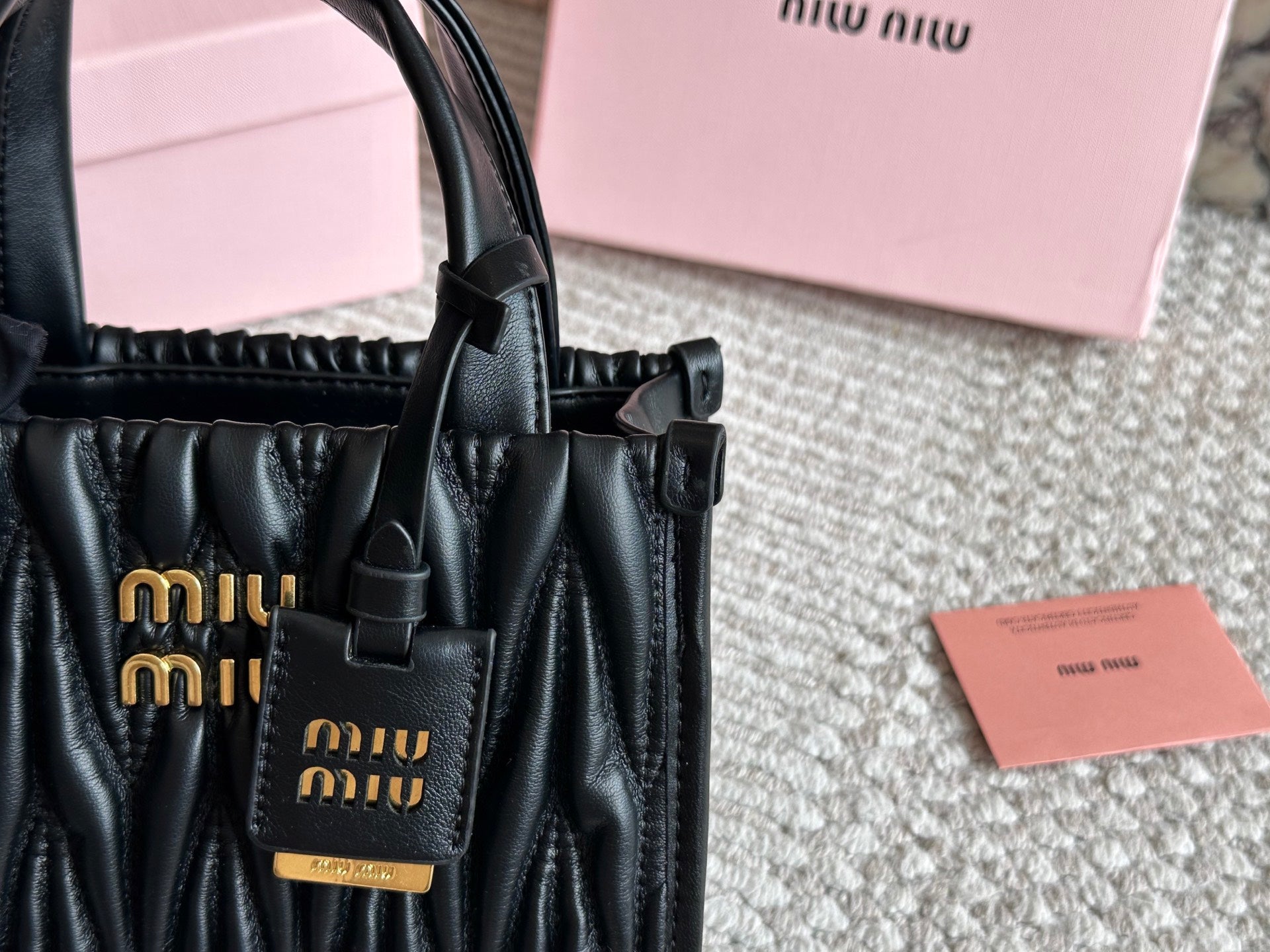 Cute small leather tote bag