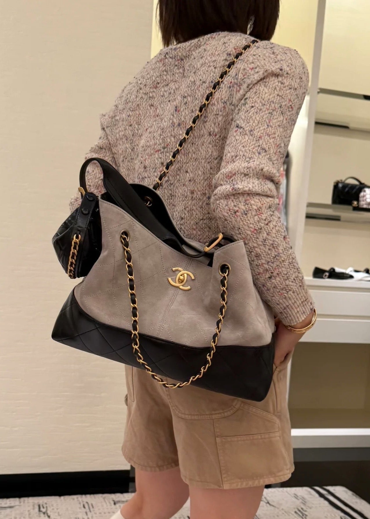 Suede fashion chain bag