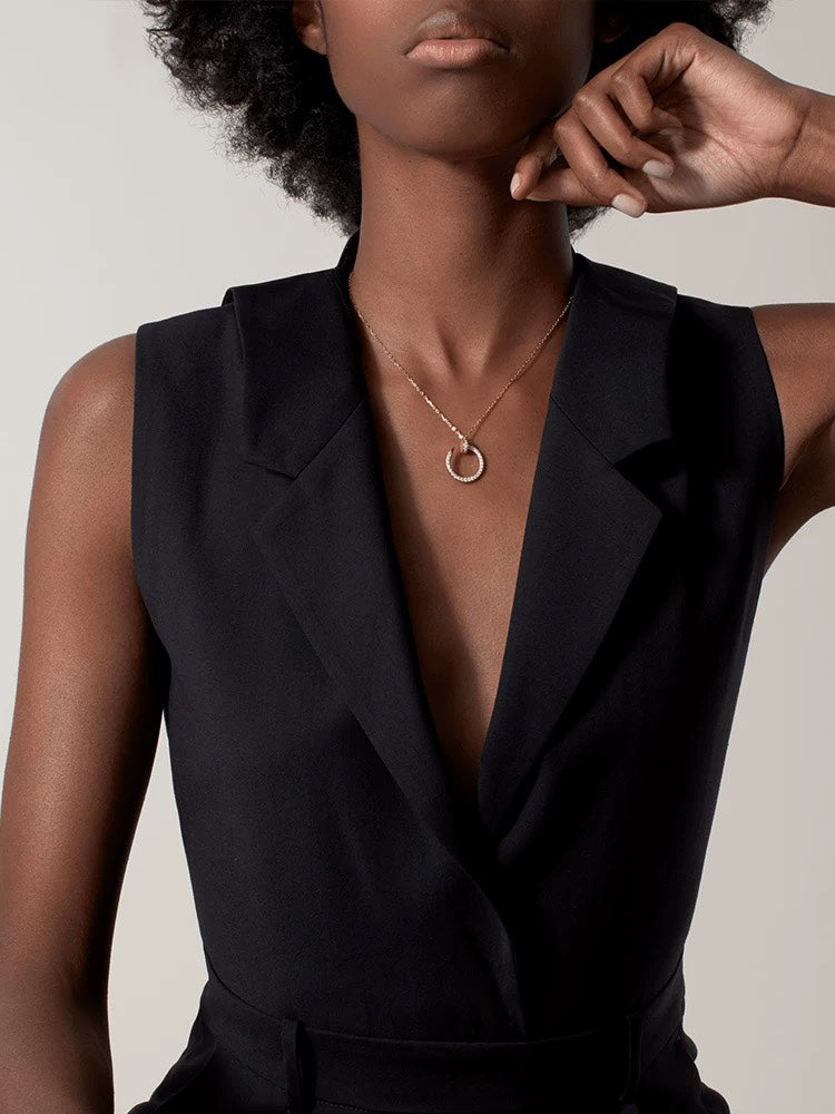 Diamond nail pendant necklace