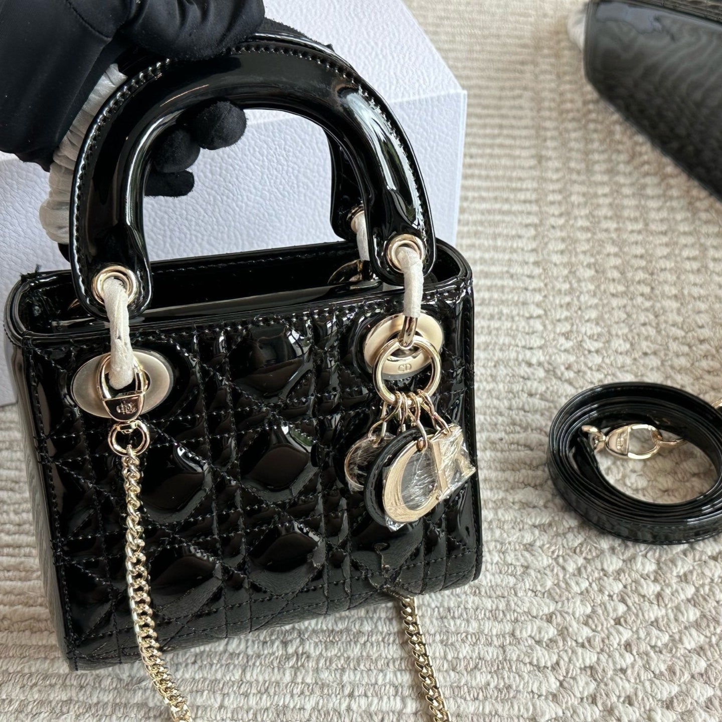 Patent leather women's handbag