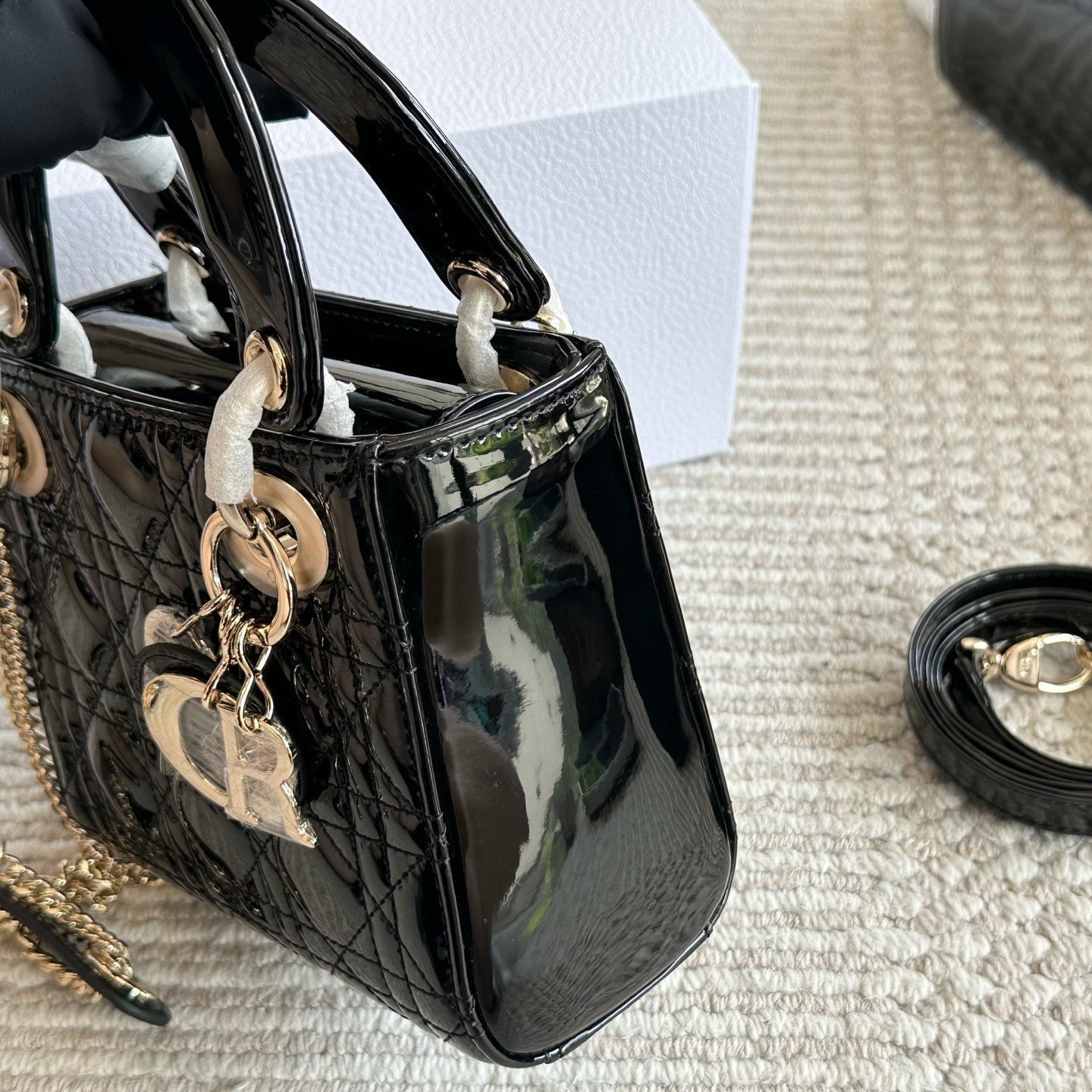 Patent leather women's handbag