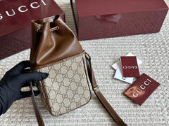 Fashionable mini drawstring bucket bag