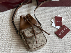 Fashionable mini drawstring bucket bag