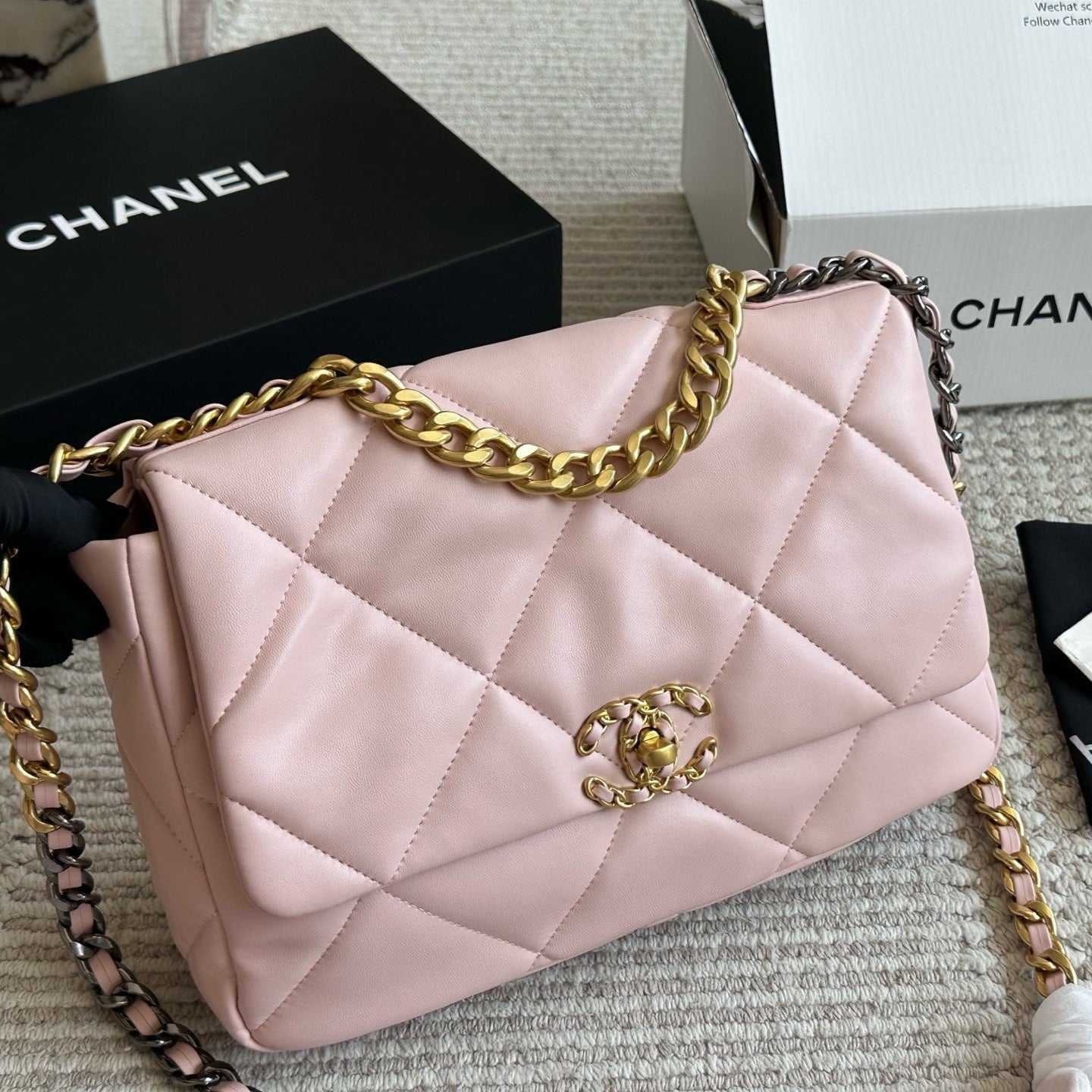 3 Sizes Pink Gold Buckle Chain Bag