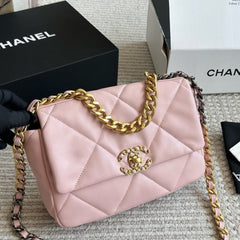 3 Sizes Pink Gold Buckle Chain Bag