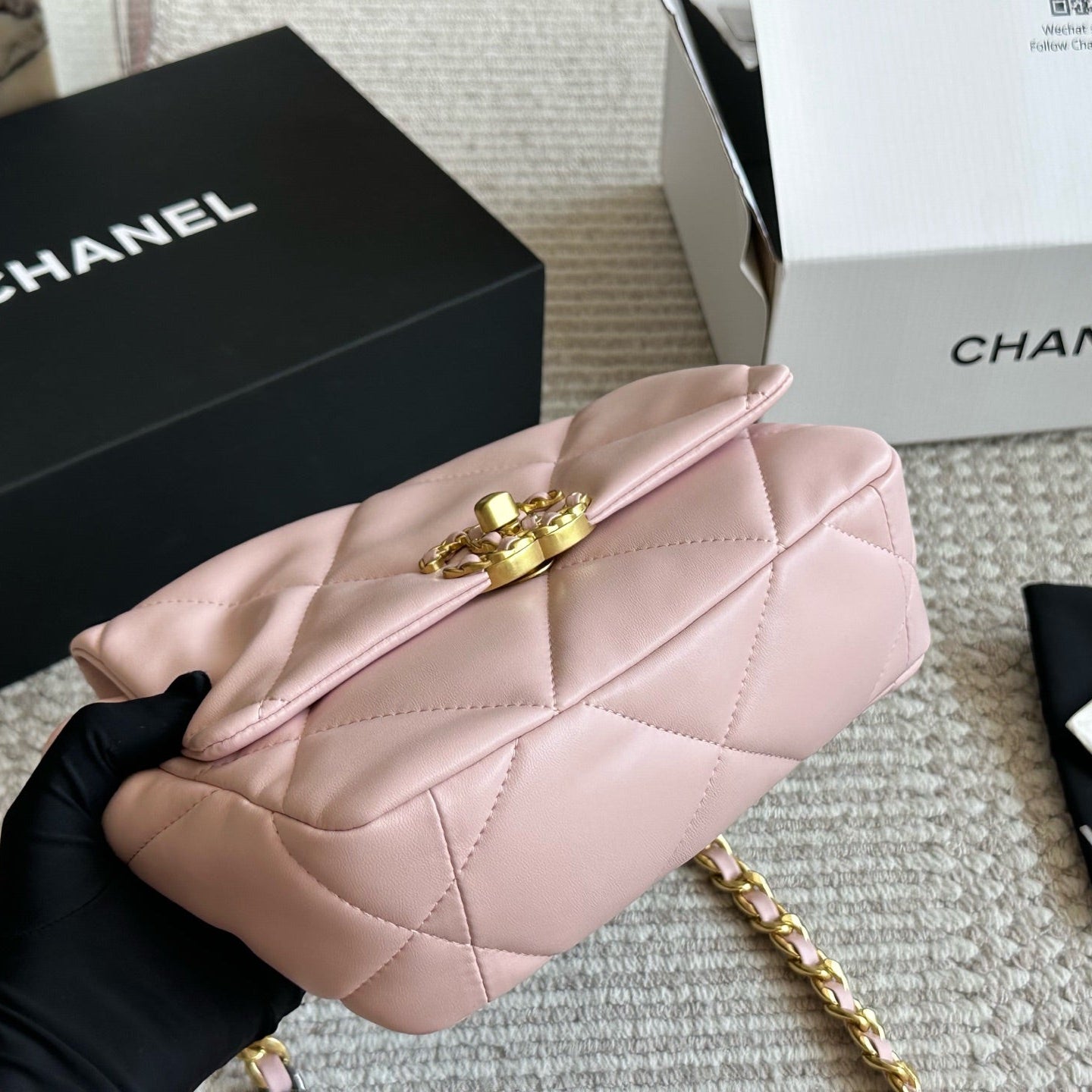 3 Sizes Pink Gold Buckle Chain Bag