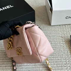 3 Sizes Pink Gold Buckle Chain Bag