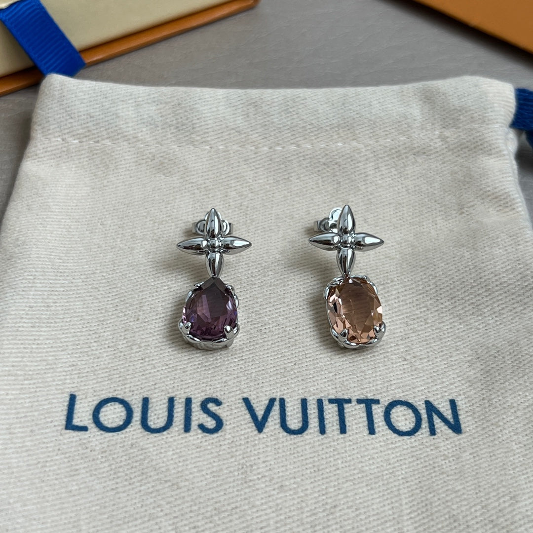 Monogram Floral Gemstone Earrings