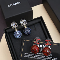 Blue And White Porcelain Glass Earrings